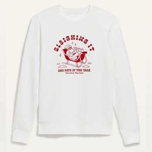 Old Navy Gender Neutral Sleighing It Christmas Holiday Crewneck Sweatshirt